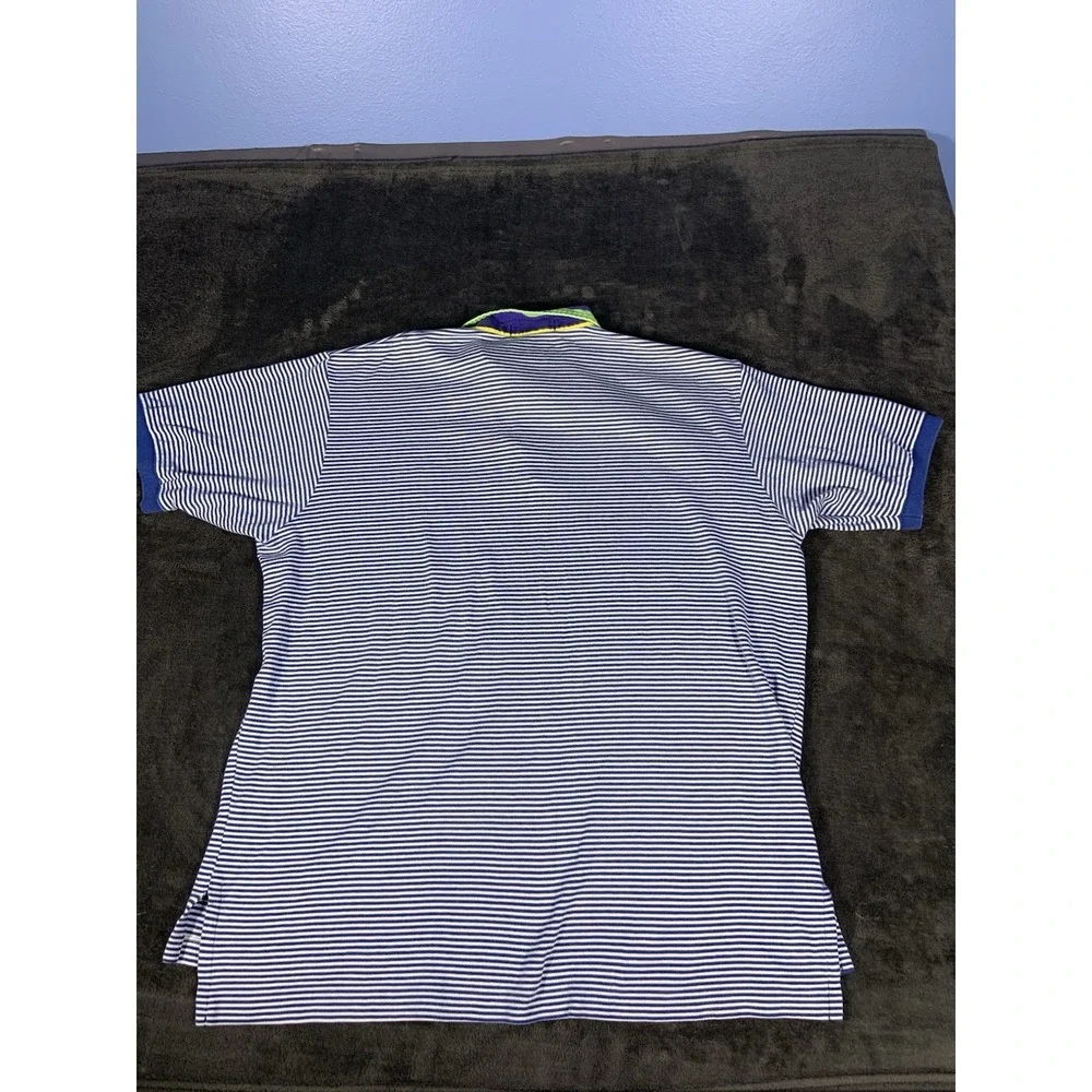 Polo Ralph Lauren Unique Striped T-Shirt‎ Purpl Collar Men's Size XL